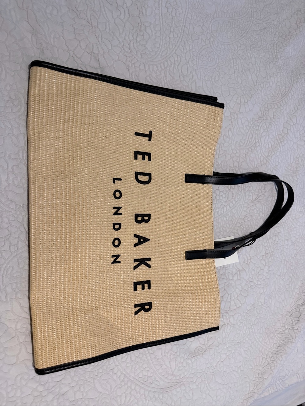 Ted Baker Black Trim Beige Lined Icon Tote